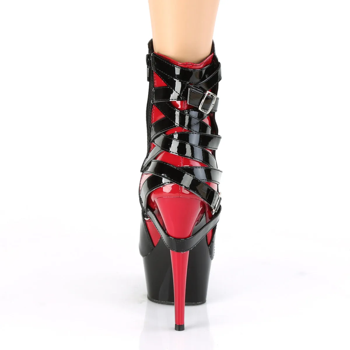 6 Inch Heel DELIGHT-1012 Black Red Pat