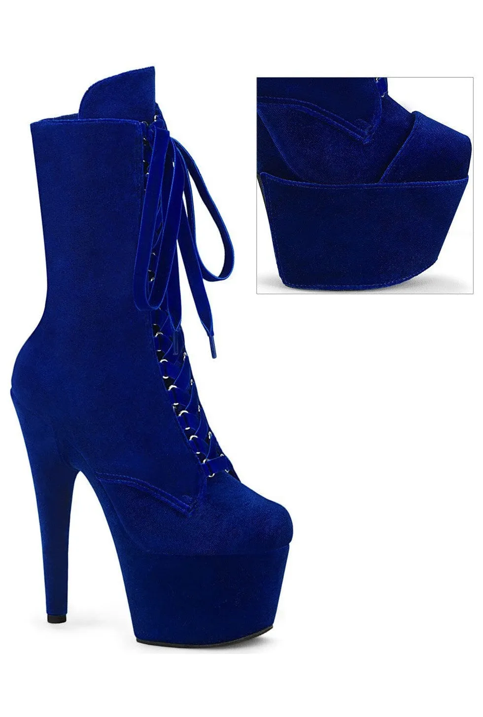 ADORE-1045VEL Blue Velvet Ankle Boot