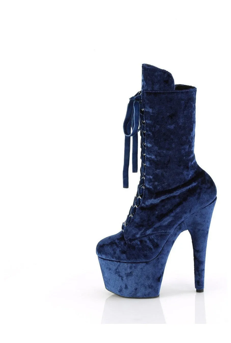 ADORE-1045VEL Blue Velvet Ankle Boot