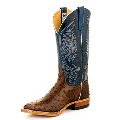 Anderson Bean Men's Mad Dog Full Quill Ostrich Western Boots - Teal