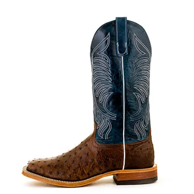 Anderson Bean Men's Mad Dog Full Quill Ostrich Western Boots - Teal