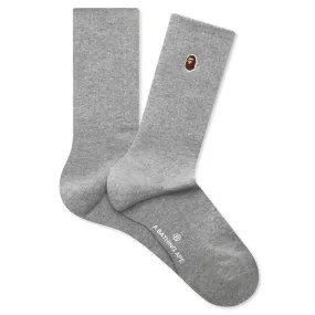 Ape Head One Point Socks - Grey