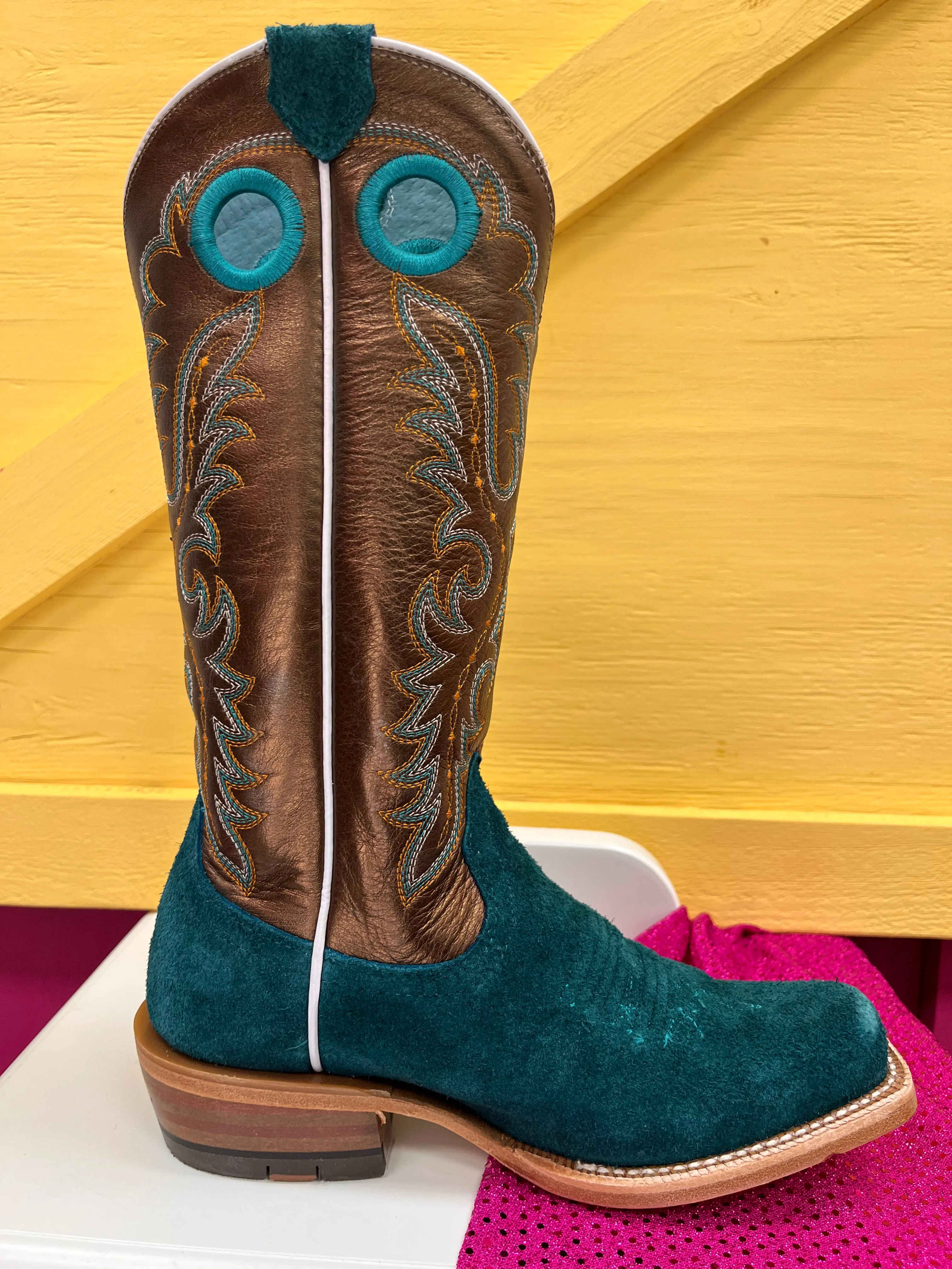 Ariat Women's Futurity Boon Ancient Turquoise Roughout Cowgirl Boots 10044399