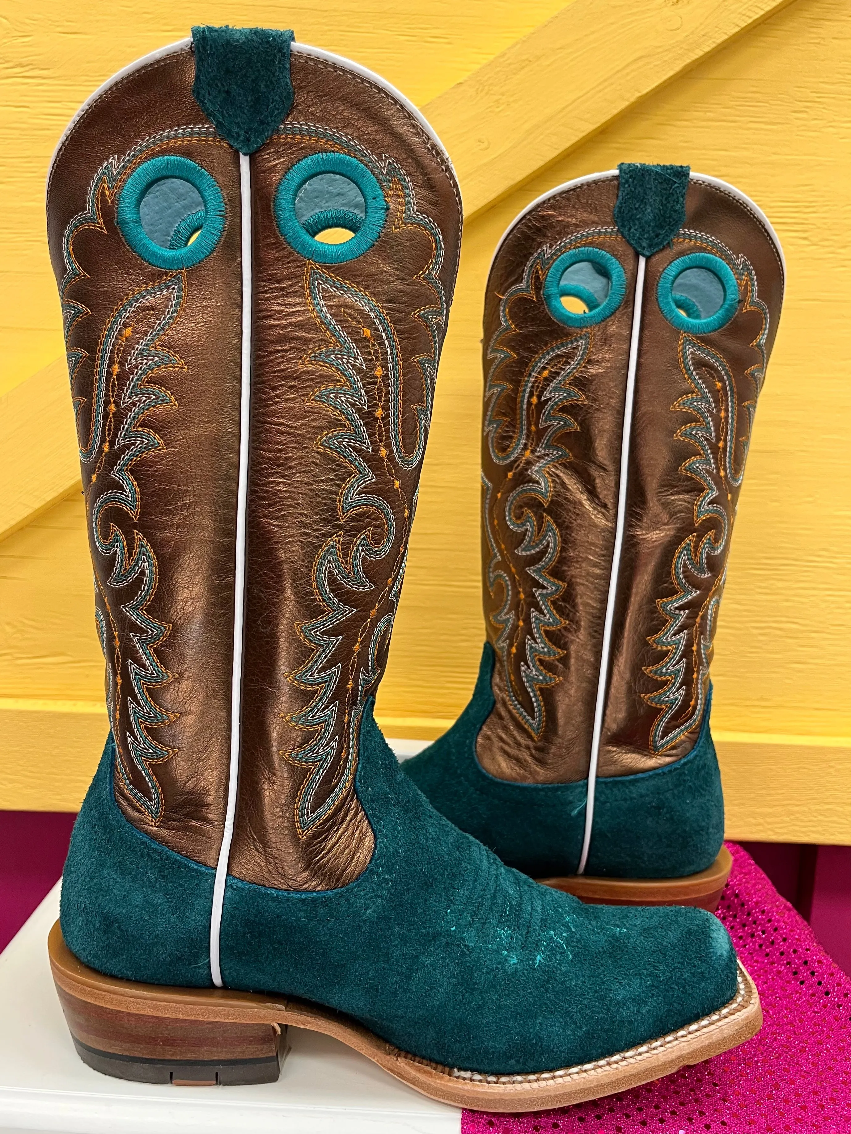 Ariat Women's Futurity Boon Ancient Turquoise Roughout Cowgirl Boots 10044399