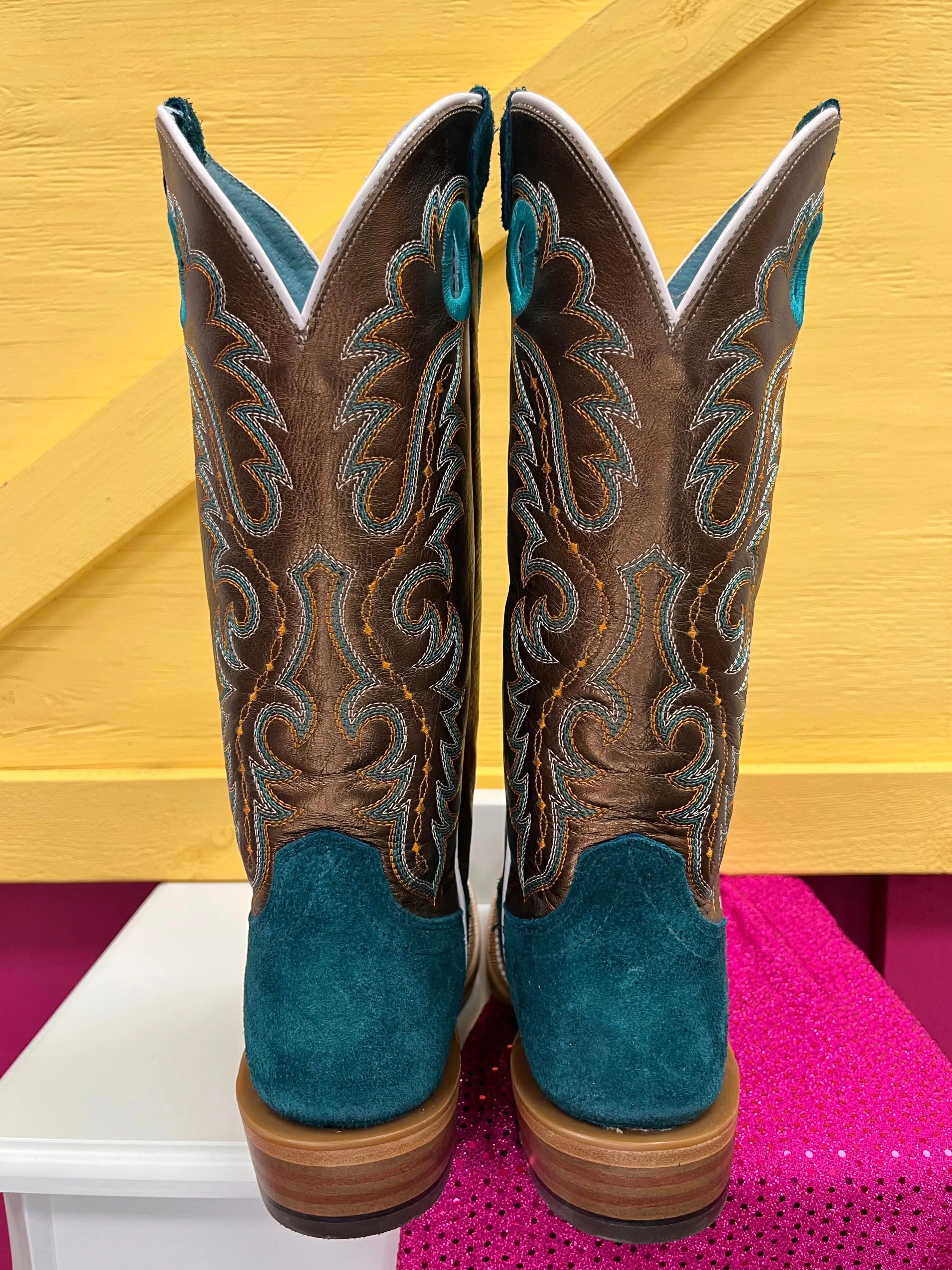 Ariat Women's Futurity Boon Ancient Turquoise Roughout Cowgirl Boots 10044399