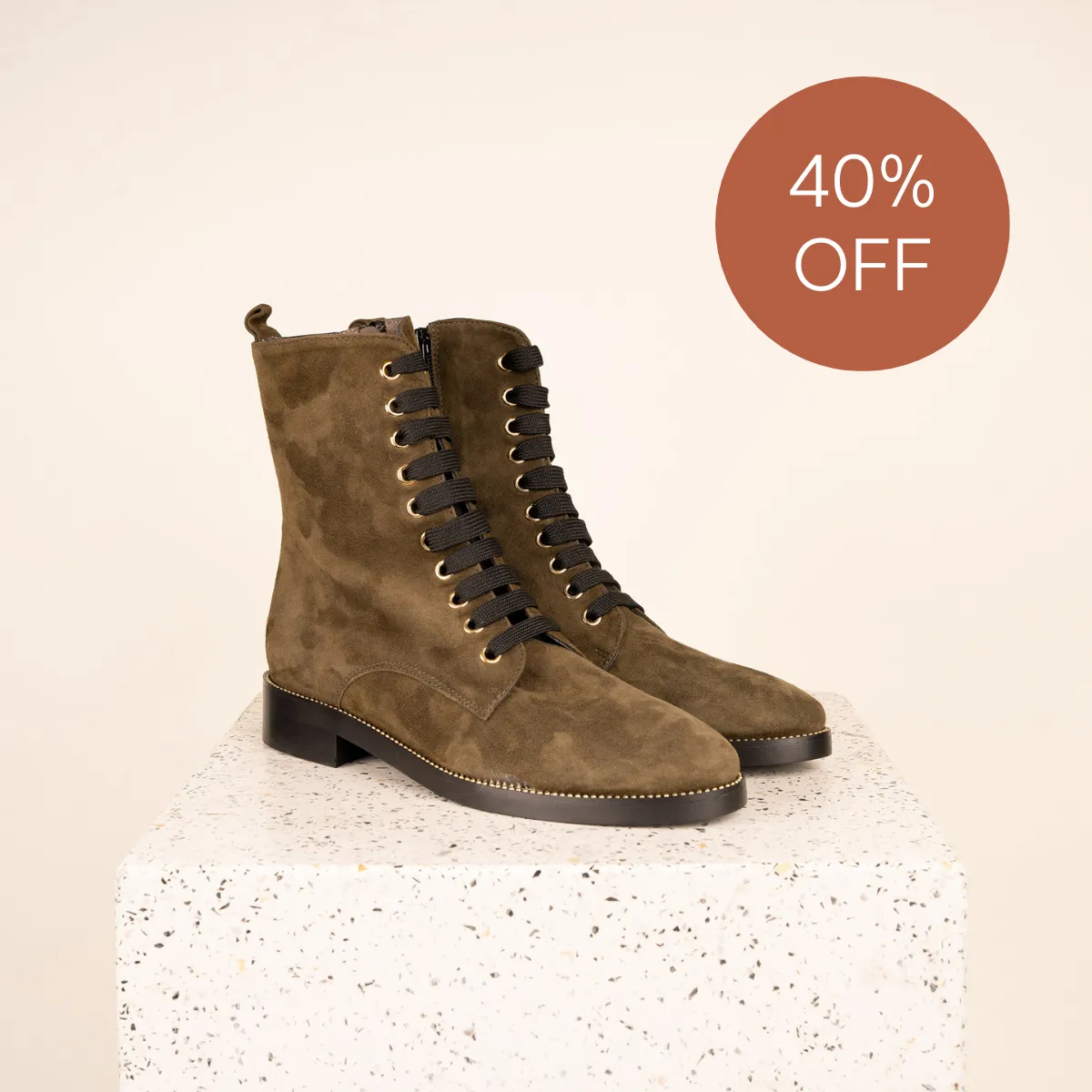 Asti - Olive Green Suede SAMPLE SALE - FINAL SALE