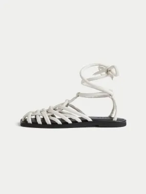 Bilboa Rope Ankle Tie Sandal | White