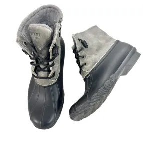 Black & Grey Boots Snow By Sperry, Size: 7