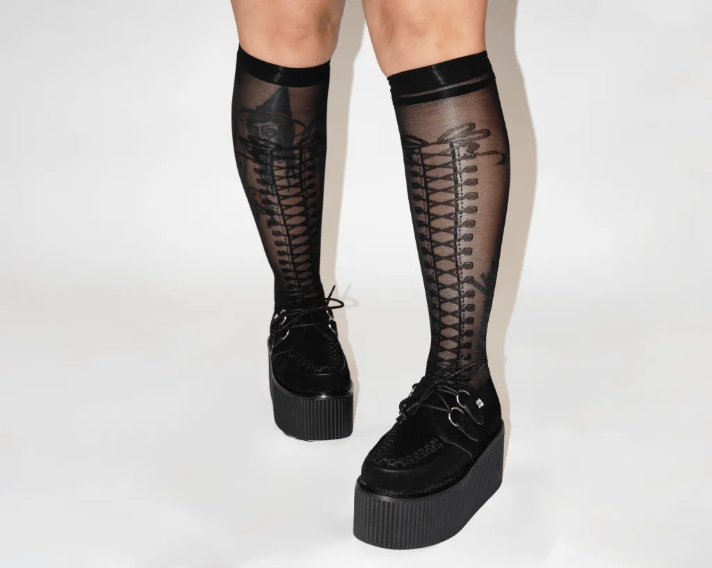 Black Mesh Corset Sock