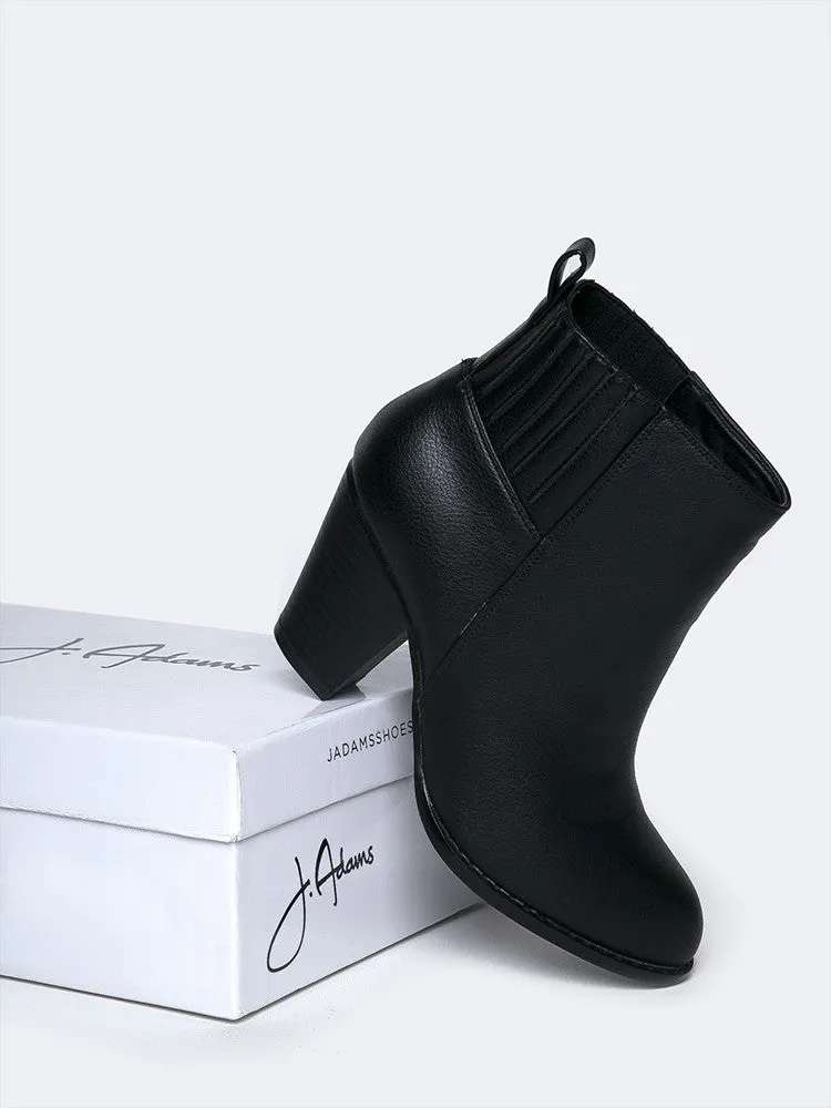 Block Heel Western Ankle Bootie