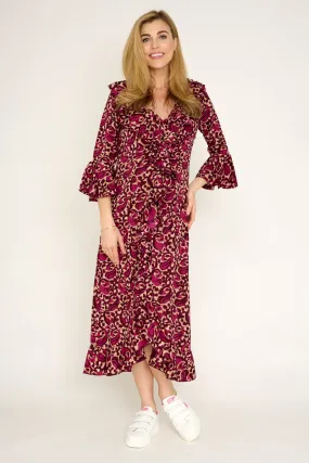 Felicity Midi Dress in Mulberry Swirl