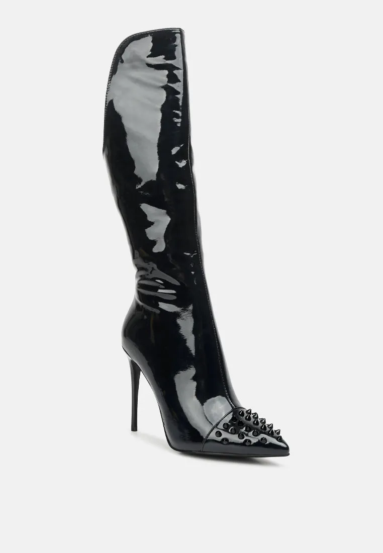 Forbidden Stud Stiletto Calf Boots