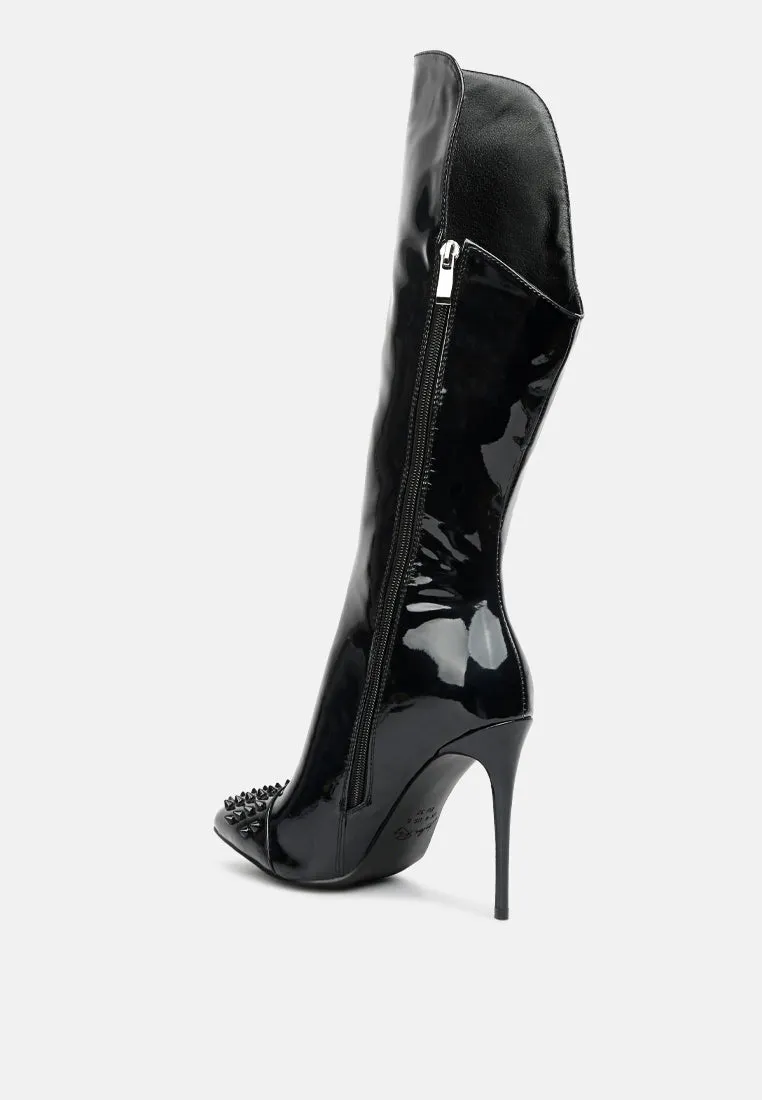 Forbidden Stud Stiletto Calf Boots