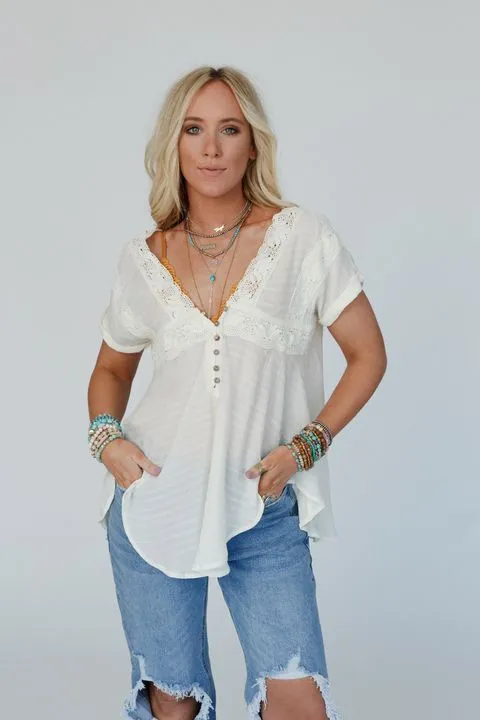 Hot Springs Tunic Top - Cream