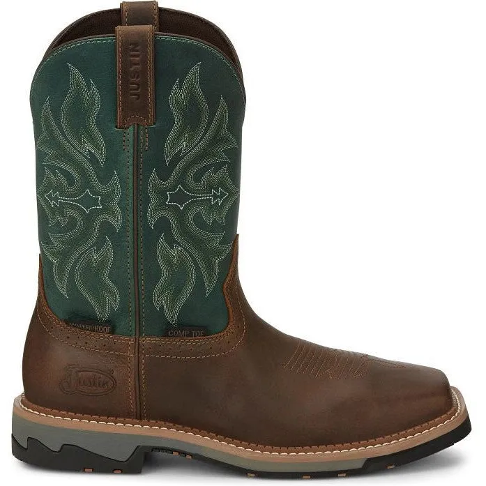 Justin Men's Bolt 11 Comp Toe WP Western Work Boot -Tan- SE4105