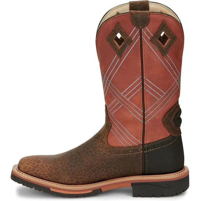 Justin Men's Dalhart 12 Waterproof Western Work Boot -Brown- SE4216