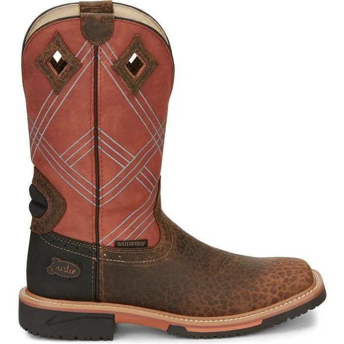 Justin Men's Dalhart 12 Waterproof Western Work Boot -Brown- SE4216