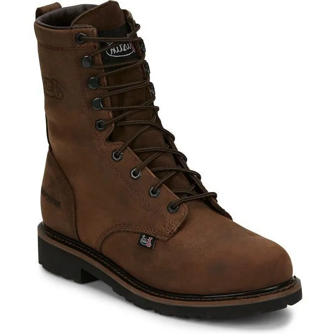 Justin Men's Drywall 8 Steel Toe WP Western Work Boot -Brown- SE961