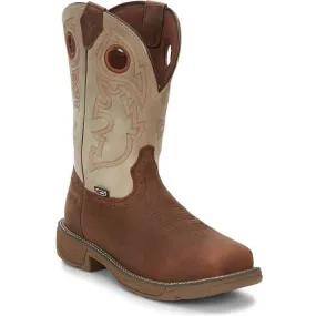 Justin Men's Rush 11 Comp Toe Western Work Boot -Tan- WK4338