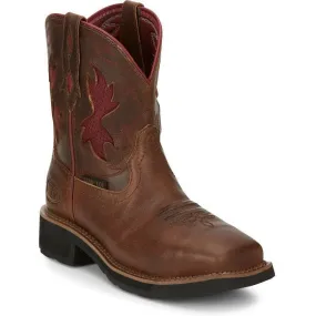 Justin Women's Lathey 8 Nano CT Western Work Boot -Brown- GY9962