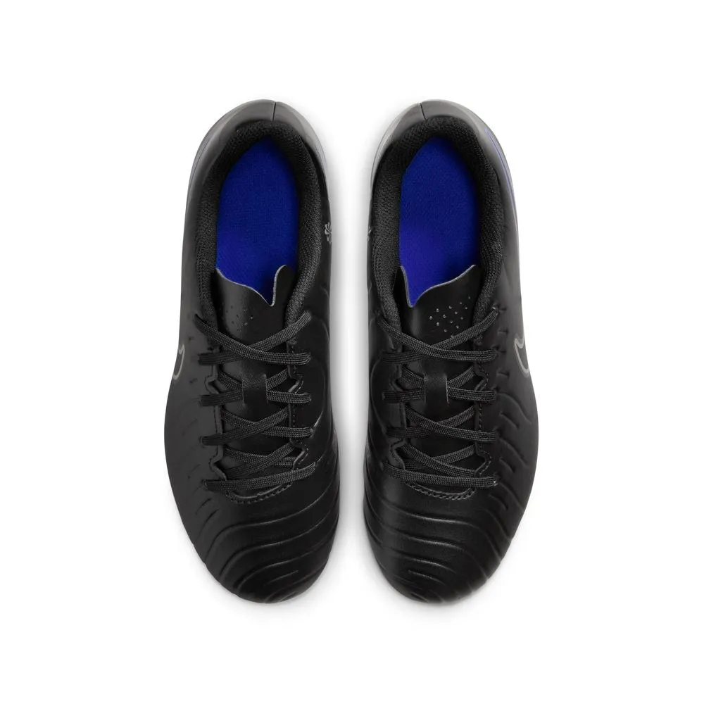 Nike Tiempo Legend 10 Club FG/MG Jnr Football Boots (Black/Chrome/Hyper Royal)