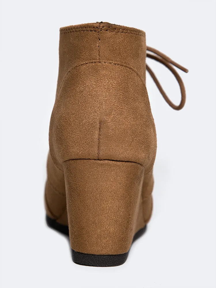 Oxford Wedge Lace-Up Bootie