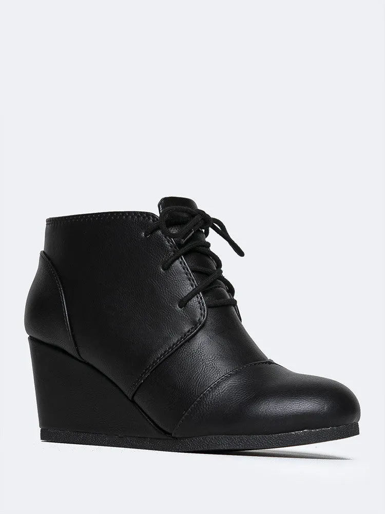 Oxford Wedge Lace-Up Bootie