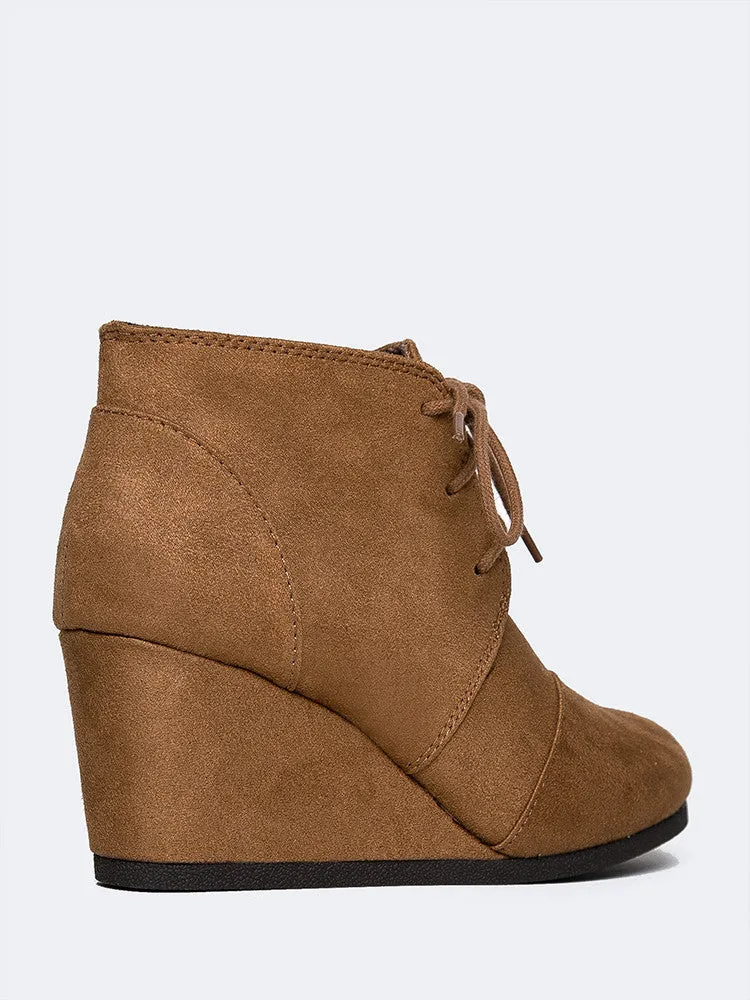 Oxford Wedge Lace-Up Bootie