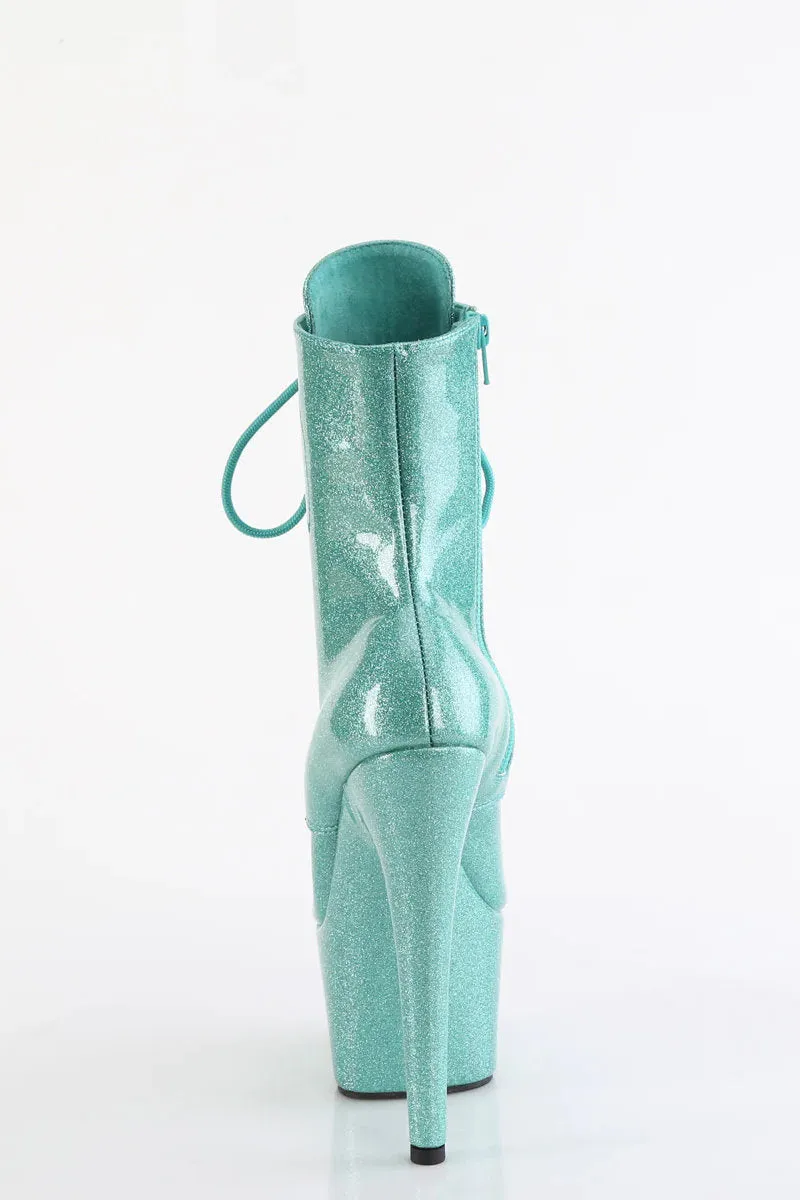 Pleaser USA Adore-1020GP 7inch Pleaser Boots - Aqua Glitter