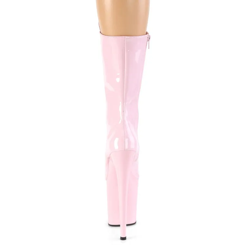 Pleaser USA Flamingo-1050 8inch Pleaser Boots - Patent Baby Pink