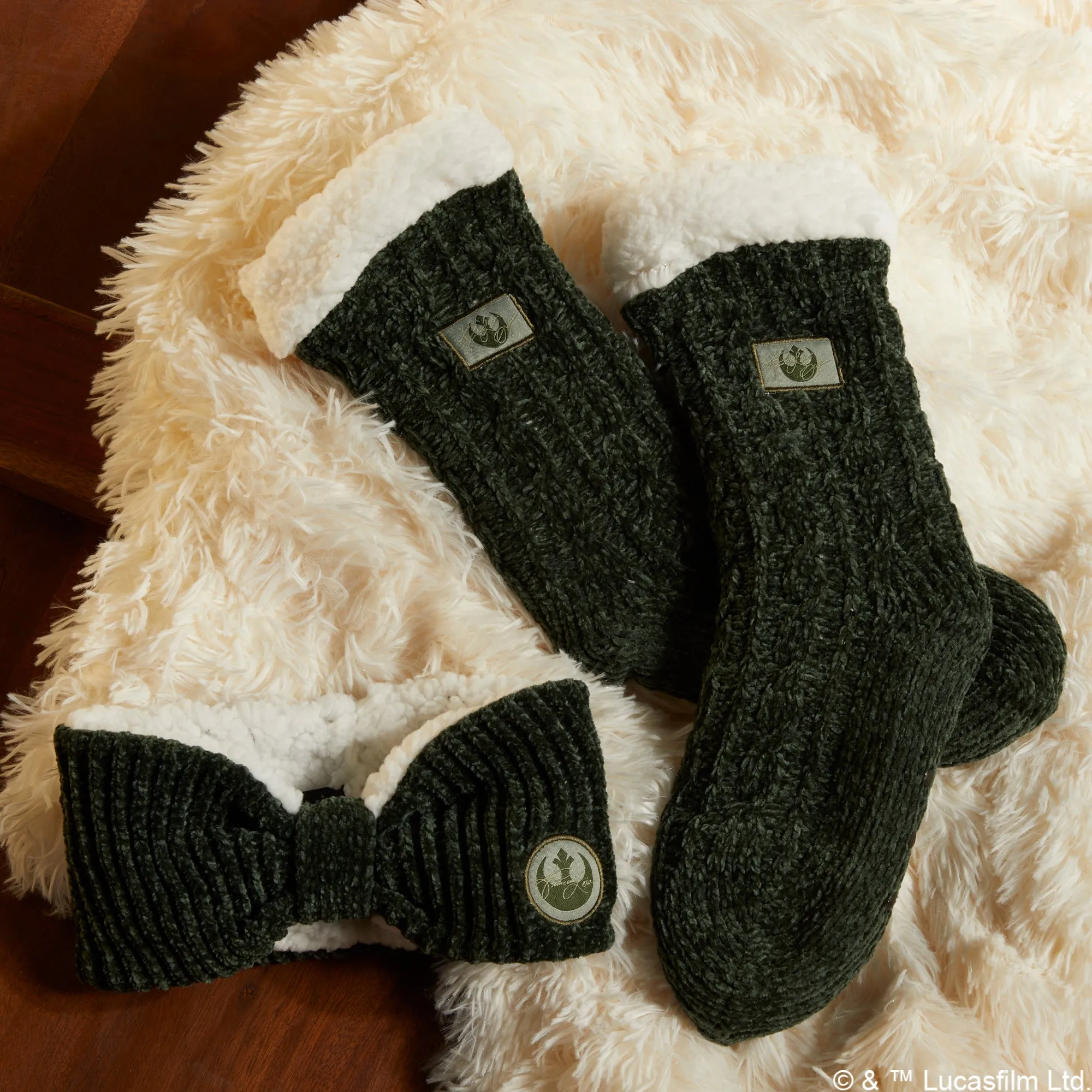 Princess Leia Sherpa Sock & Headband Set