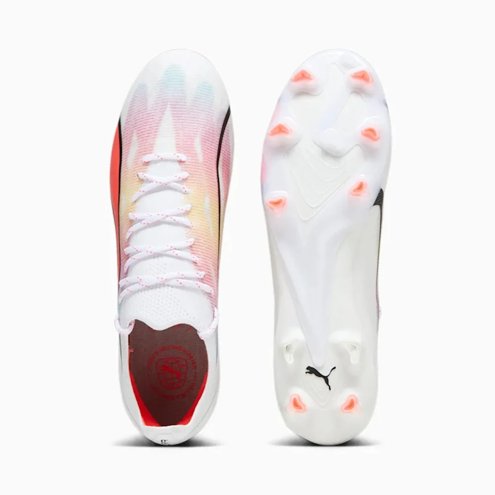 Puma Ultra Ultimate FG/AG Football Boots (White/Black/Fire Orchid)