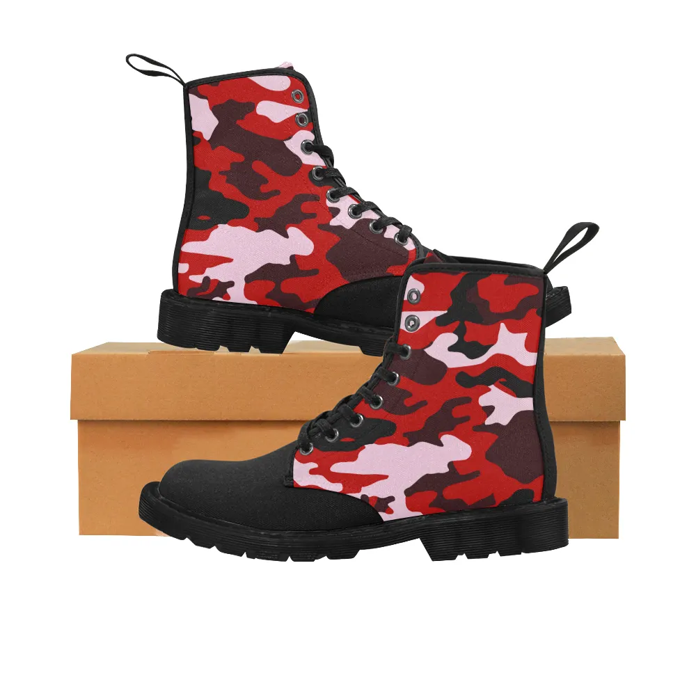 Red Camo Combat Boots