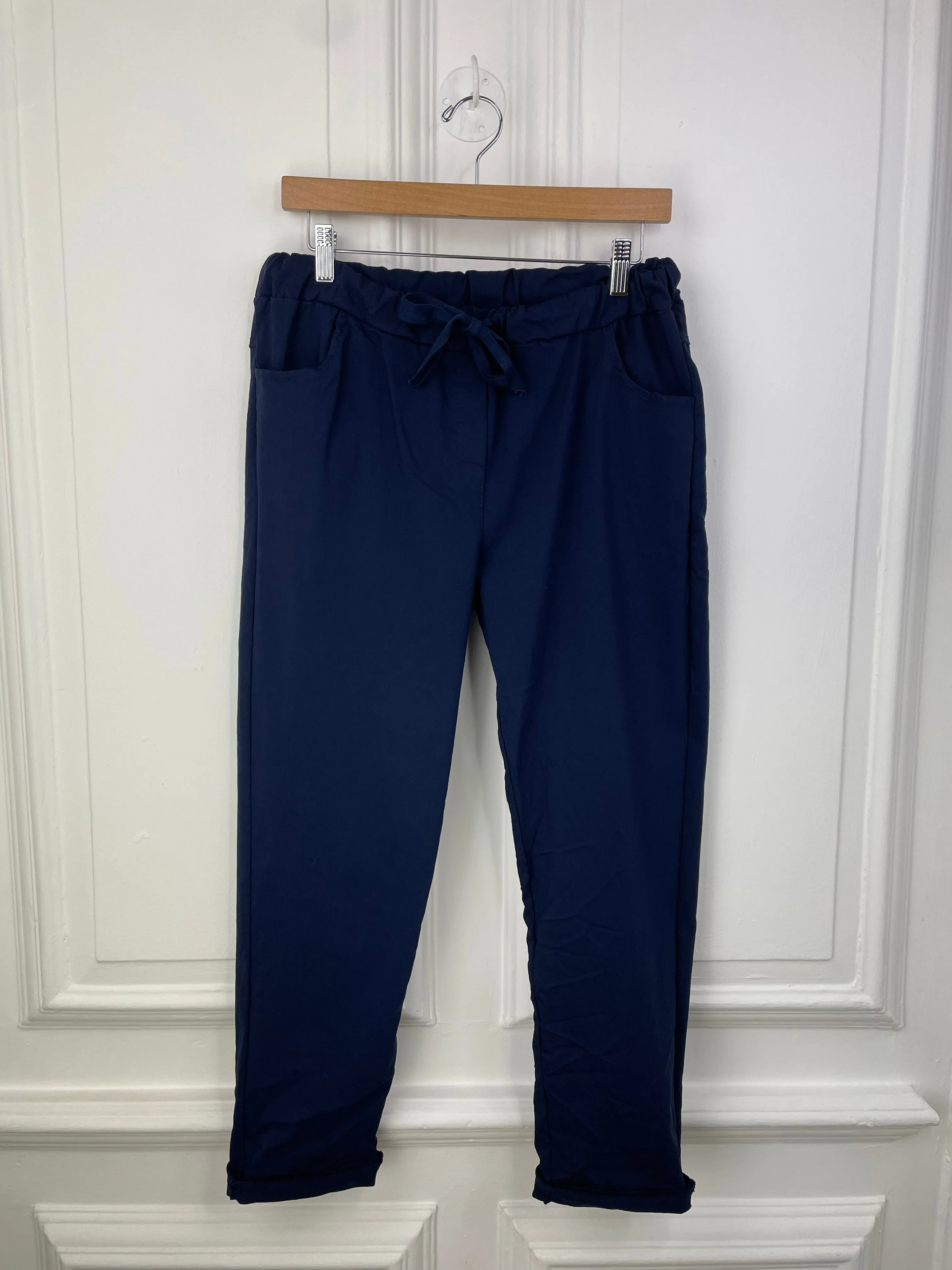 Stretchy Casual Trousers - Navy