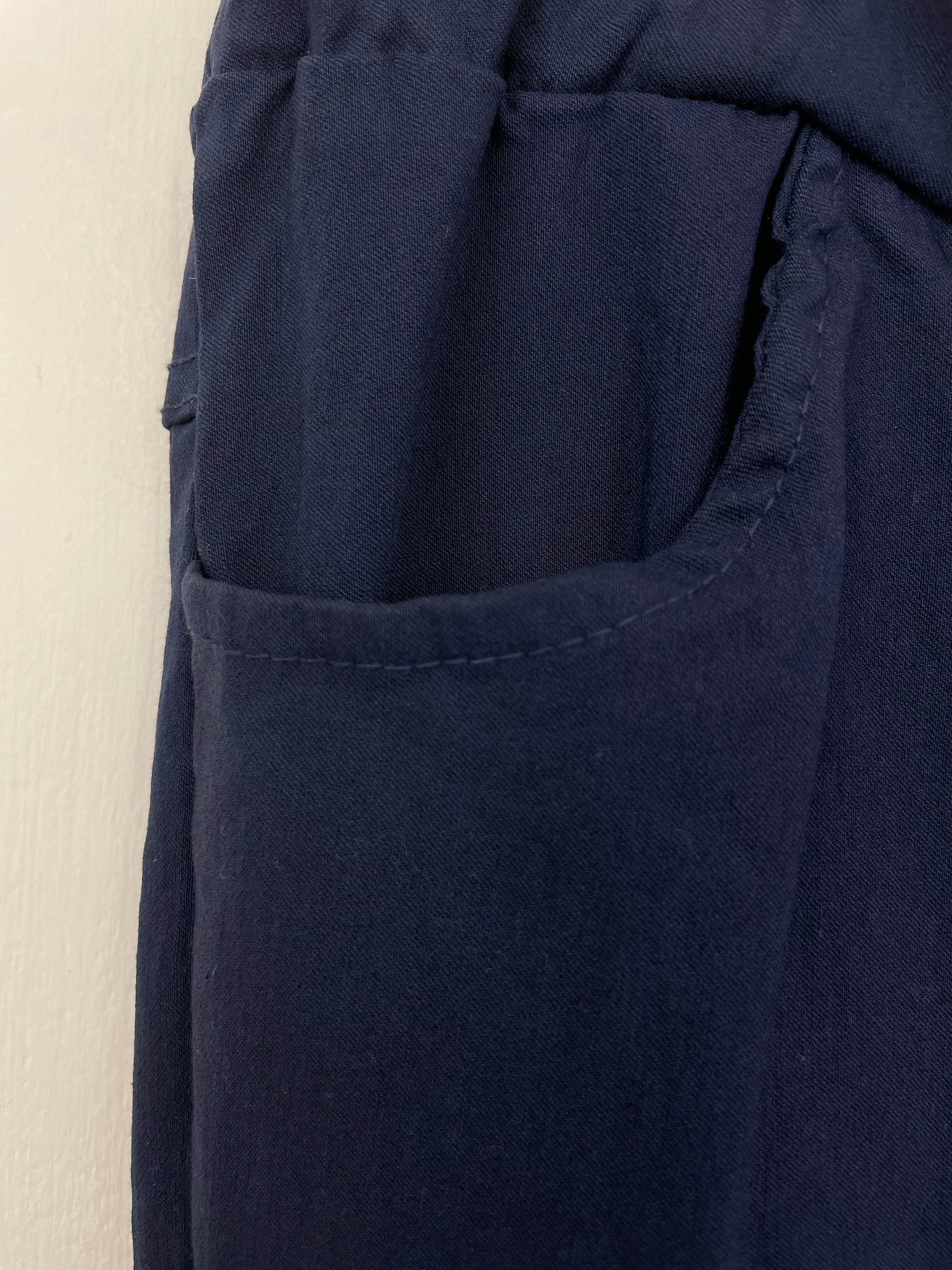 Stretchy Casual Trousers - Navy