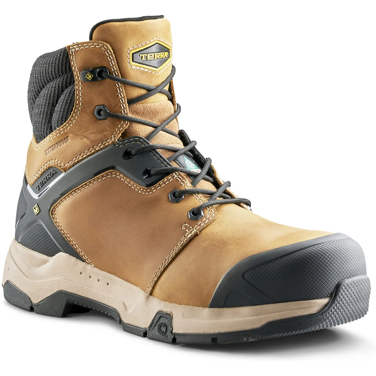 Terra Men's Carbine 6 Comp Toe WP Safety  Work Boot -Wheat- 8395WT