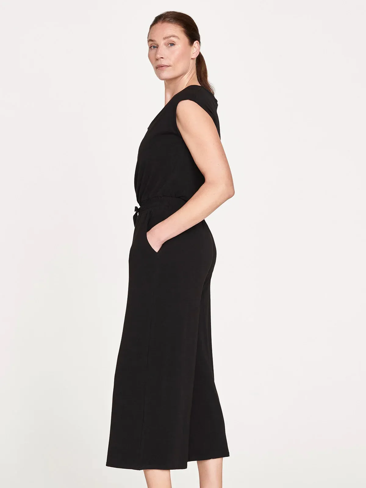 Thought V-Neck Bamboo Dashka Black Jumpsuit