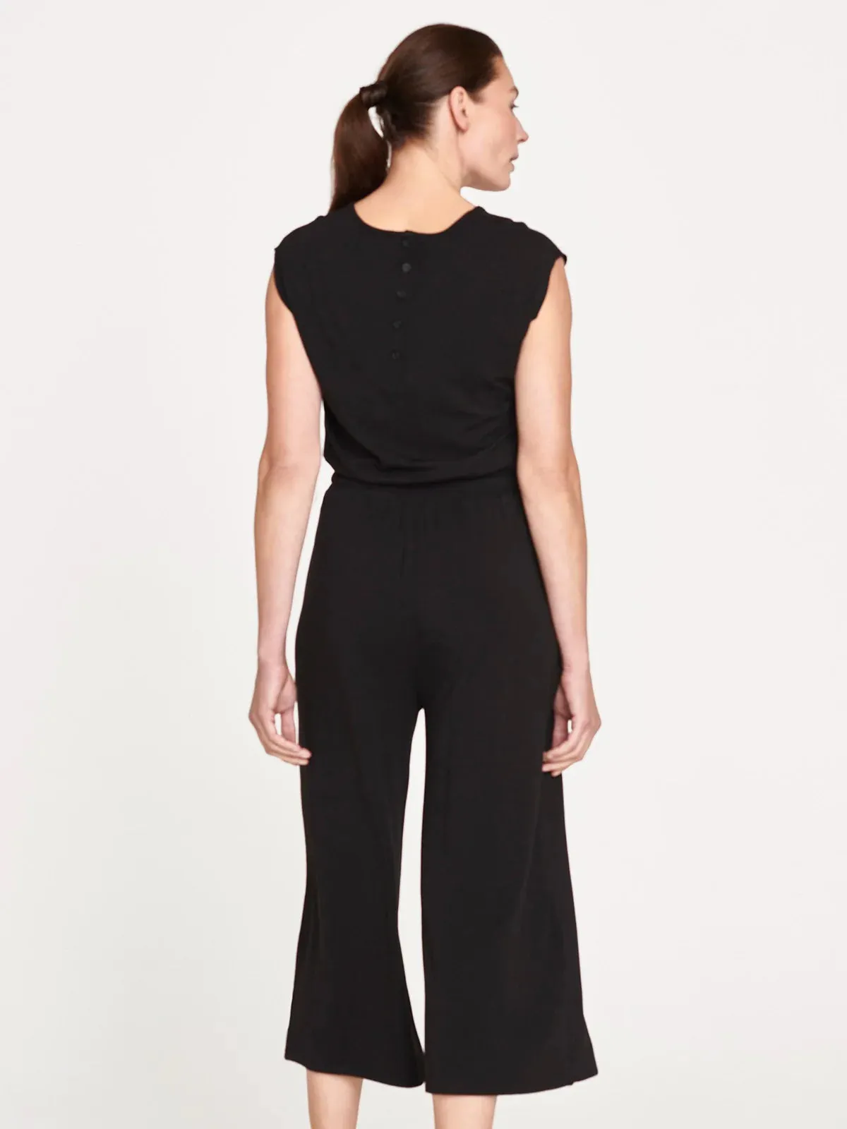 Thought V-Neck Bamboo Dashka Black Jumpsuit