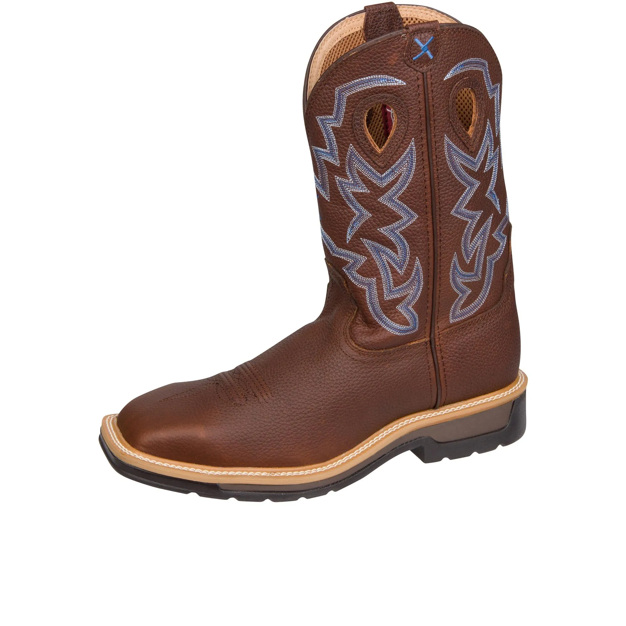 Twisted X 12 Inch Western Work Boot Steel Toe Brown Pebble