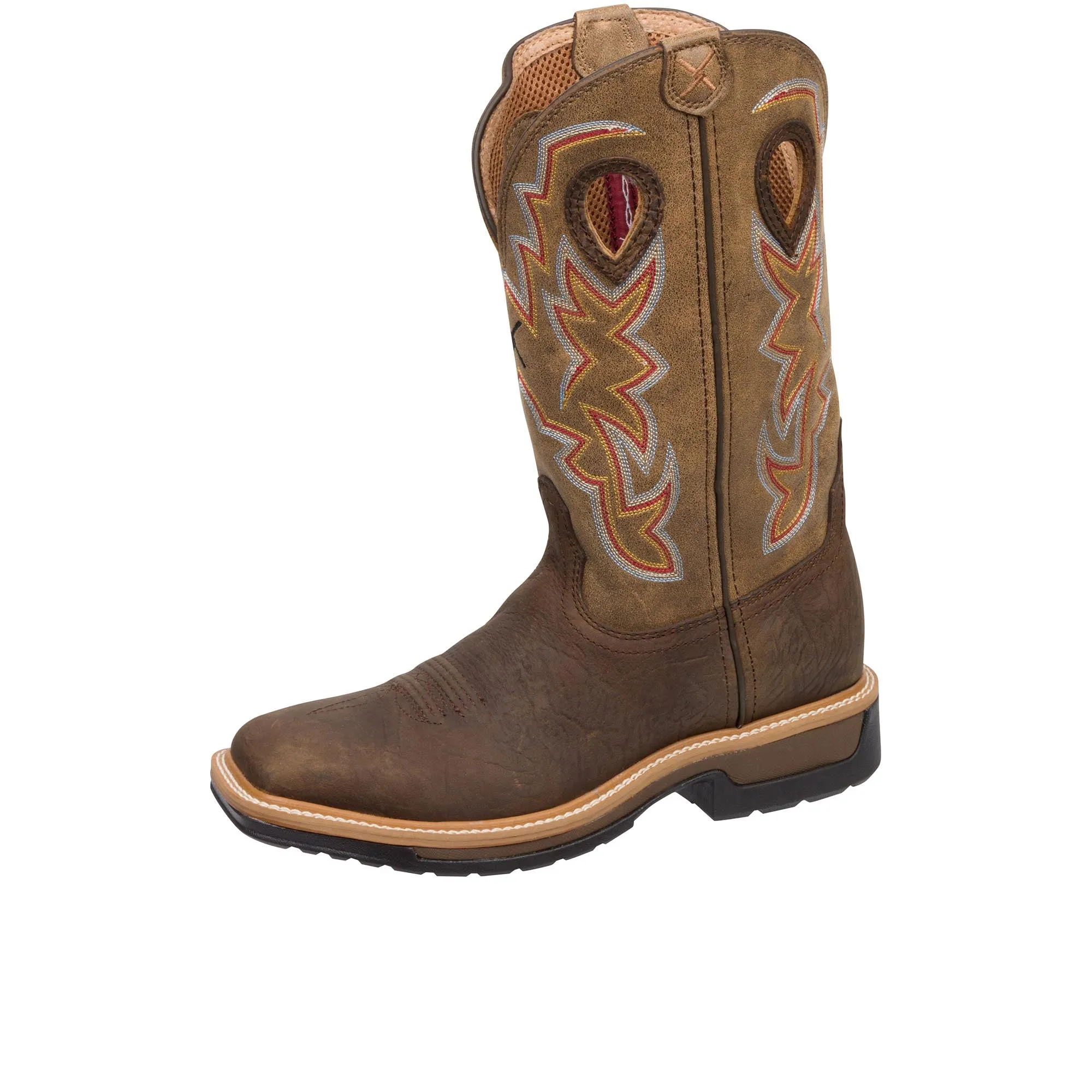 Twisted X 12 Western Work Boot Soft Toe Distressed Saddle