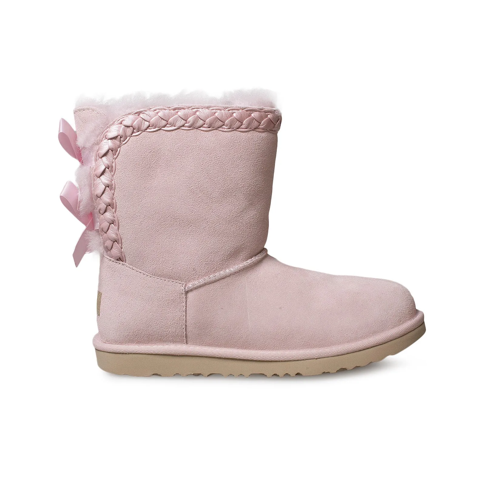 UGG Classic Short II Braided Seashell Pink Boots - Youth