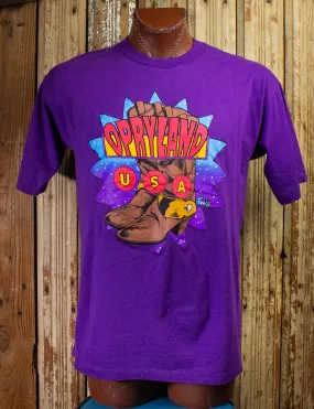 Vintage Opryland USA Cowboy Boots Graphic T Shirt 90s Purple Large